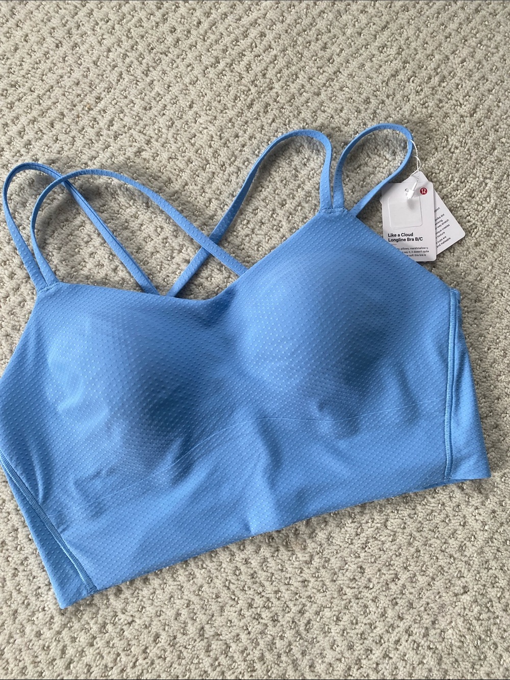 NWT Lululemon Like a Cloud Longline Bra - Light Blue, 10